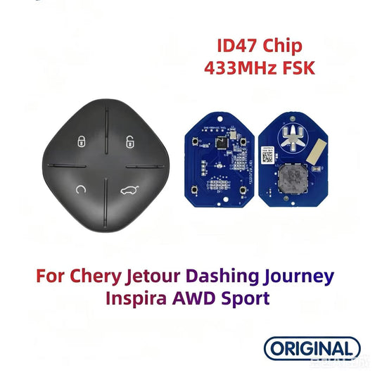 Original Smart Remote Key ID47 Chip 433MHz for Chery Jetour Dashing Journey Inspira AWD Sport