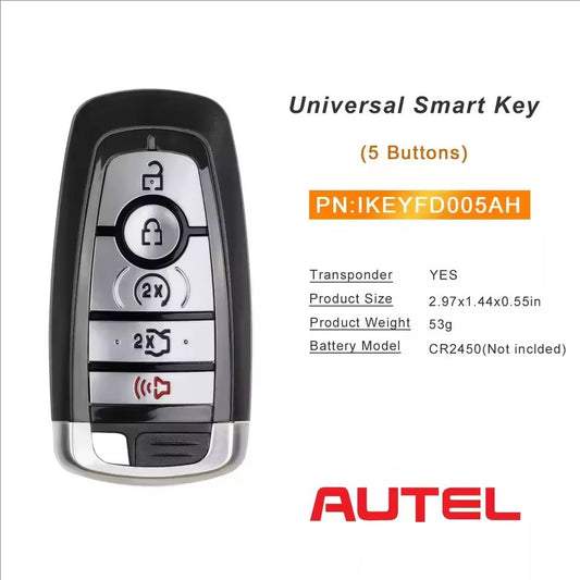 AUTEL IKEY FD005AH Universal Smart Key IKEYFD005AH 5 Buttons 868/902MHz For Autel Smart Key For KM100 IM508 IM608 KM100E