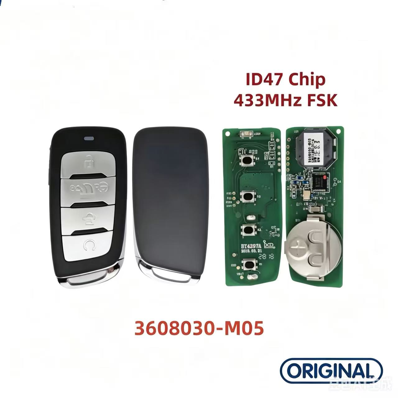 BQ01-AA AP01 M05 Original Smart Key ID4A ID8A ID47 Chip 433MHz for CHANGAN CS35 Plus CS55 CS75 CS85 CS95