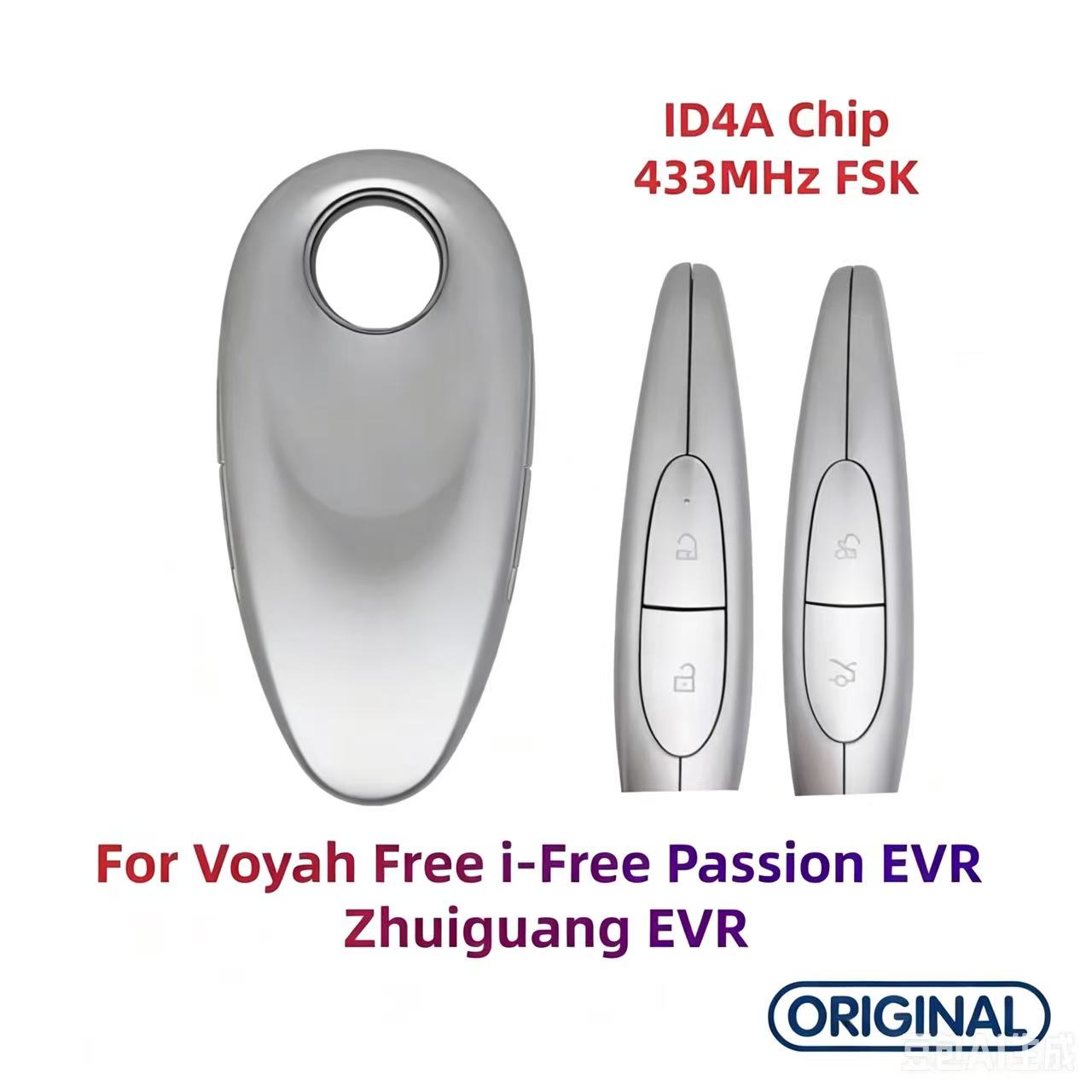 Original Smart Remote Key ID4A ID47 Chip 433MHz for Voyah Free i-Free Passion EVR Zhuiguang EVR