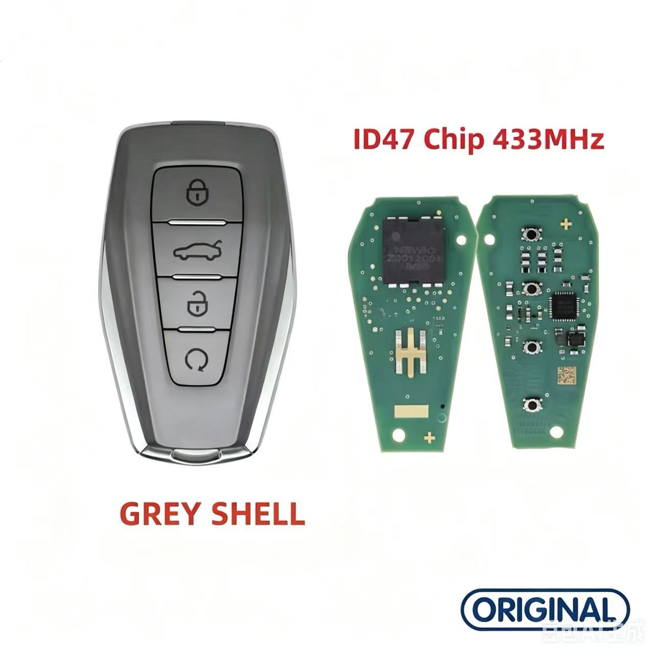Original Smart Key ID4A ID47 Chip 433MHz for Geely Emgrand Preface Binray Coolray Okavango Vision GX3 GX6