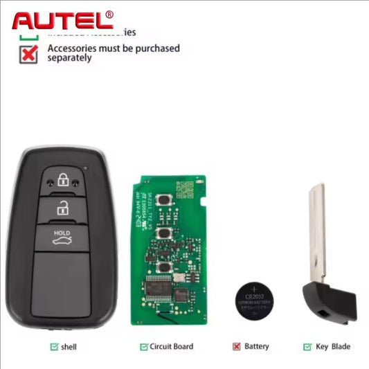Autel IKEYTY8A3BL Universal Smart Remote Key 3 Buttons For Toyota For Autel Smart Key For KM100 IM508 IM608 KM100E