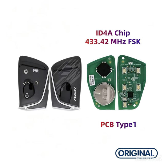 Original Smart Remote Key ID4A Chip 433MHz for DFM DFSK Dongfeng Shine Max GS Aeolus Huge Haoji