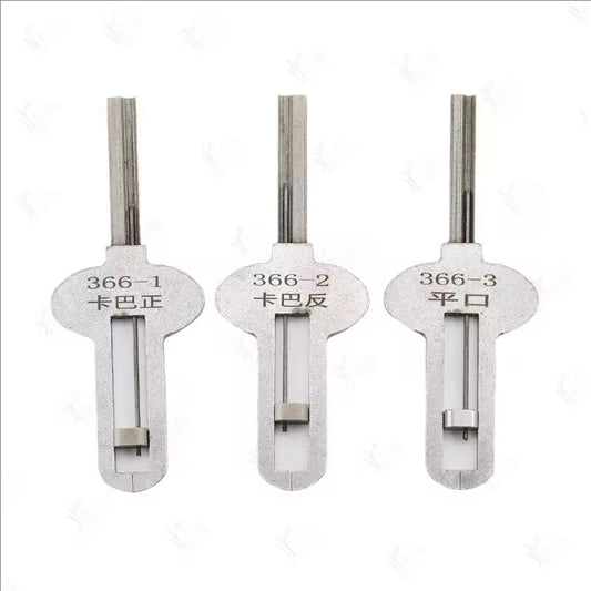Locksmith JF Kaba 3-piece set with edge, slot, and reverse slot tinfoil consumables