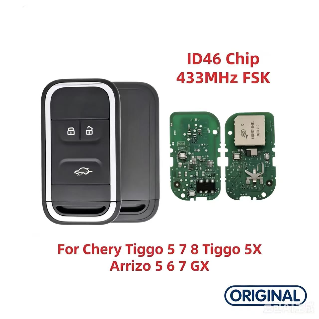 Original Smart Remote Key ID46 ID47 ID4A Chip 433MHz for Chery Tiggo 5 7 8 Tiggo 5X Arrizo 5 6 7 GX