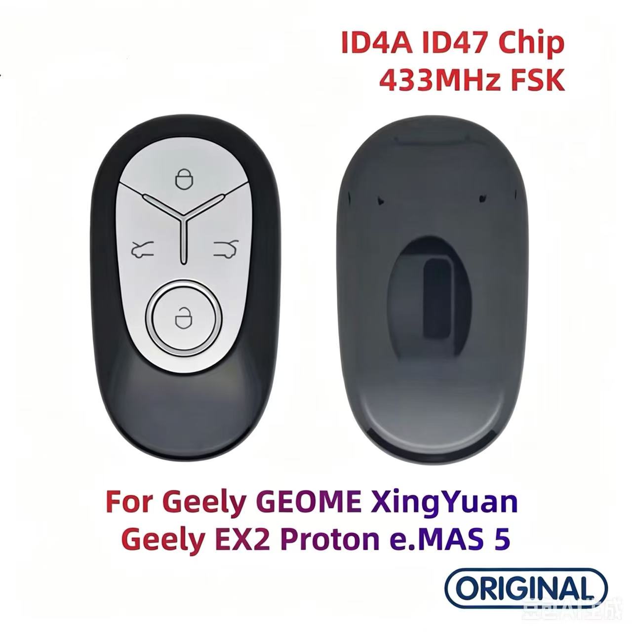 Original Smart Remote Key ID4A ID47 Chip 433MHz for Geely GEOME XingYuan Geely EX2 Proton e.MAS 5