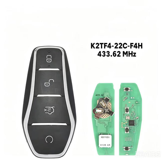 aftermarket K2TF4-41A-F4AT 433.92MHz CHIP ID46 Smart Car Key For BYD Qin PLUS DM-i / EV Yuan PLUS SONG K2TF4-22C-F4H 433.62MHz
