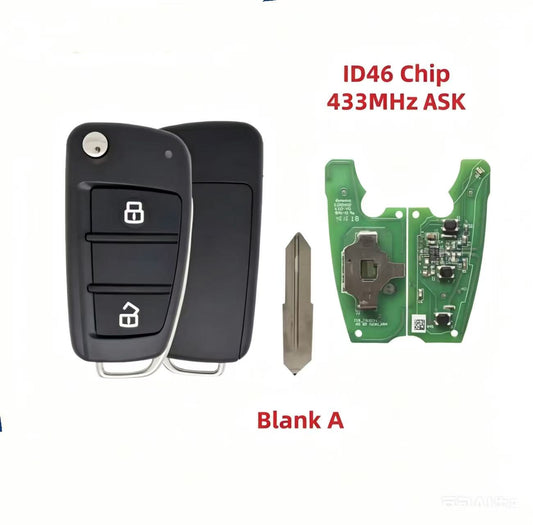 Original Flip Remote Key Fob ID46 Chip 433MHz for Chery Tiggo 3 3X 3XE Grand Tiggo Arrizo 5 6 EX
