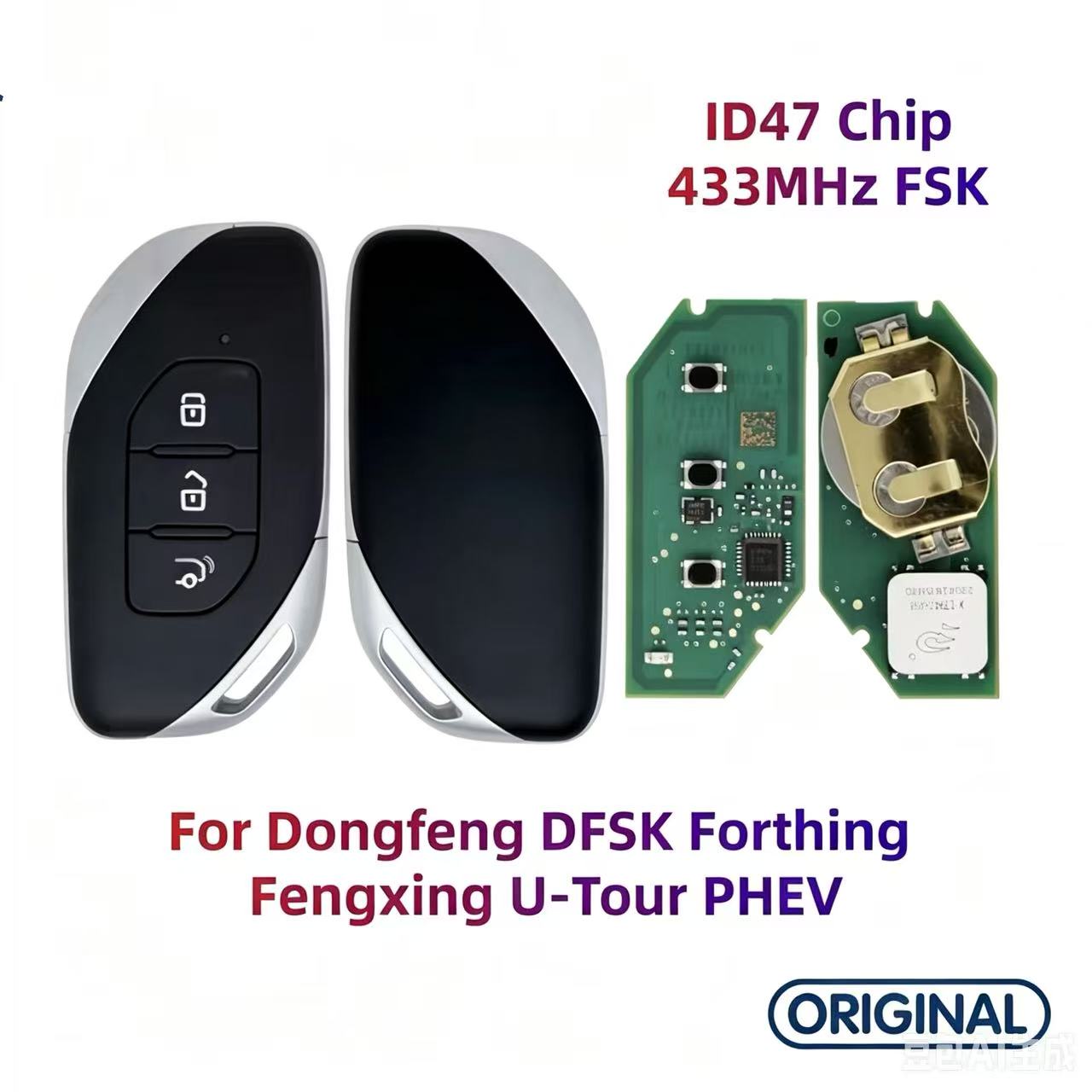 Original Smart Remote Key ID47 ID4A 433MHz for DFSK Dongfeng Forthing T5 Forthing U‑TOUR Xinghai X5