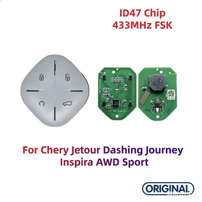 Original Smart Remote Key ID47 Chip 433MHz for Chery Jetour Dashing Journey Inspira AWD Sport