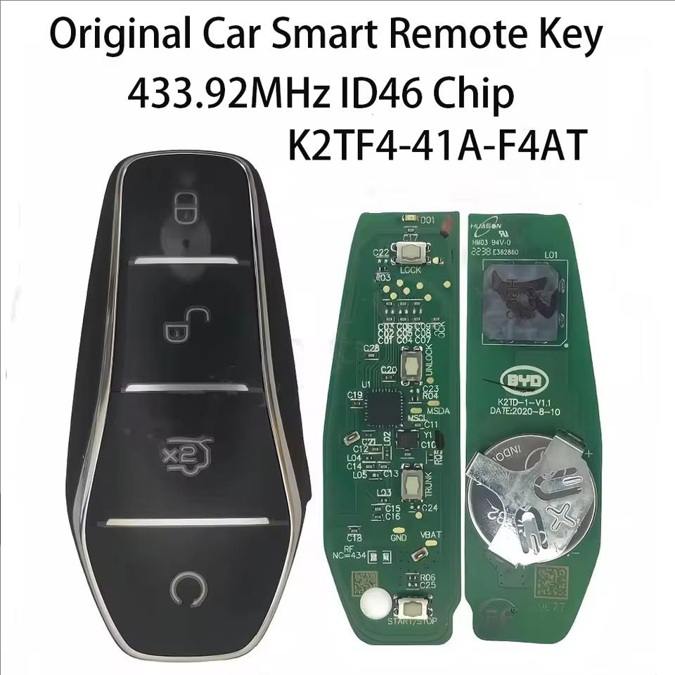 Original Car Smart Remote Key 433.92MHz ID46 Chip For BYD Qin PLUS DM-i Qin PLUS EV Yuan PLUS SONG K2TF4-41A-F4AT Car Key