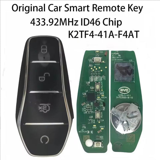 Original Car Smart Remote Key 433.92MHz ID46 Chip For BYD Qin PLUS DM-i Qin PLUS EV Yuan PLUS SONG K2TF4-41A-F4AT Car Key