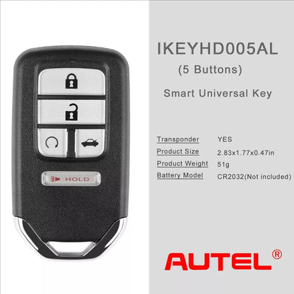 Autel Ikey IKEYHD005AL HD005AL Universal Smart Remote Key 5 Buttons For Honda For Autel Smart Key For KM100 IM508 IM608 KM1