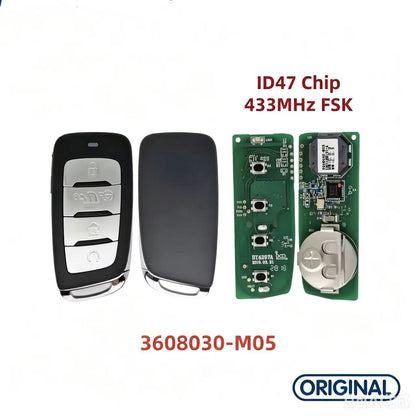 BQ01-AA AP01 M05 Original Smart Key ID4A ID8A ID47 Chip 433MHz for CHANGAN CS35 Plus CS55 CS75 CS85 CS95
