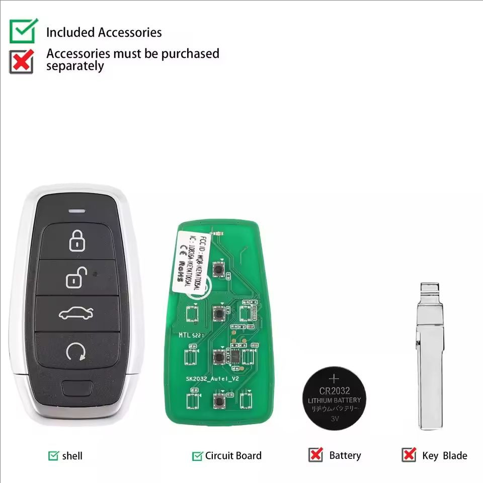 Autel Ikey IKEYAT004EL AT004EL Independent Universal Smart Remote Key 4 Buttons For Autel Smart Key For KM100 IM508 IM608