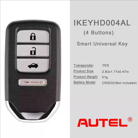 Autel IKEYHD004AL HD004ALUniversal Smart Remote Key 4 Buttons For Honda For Autel Smart Key For KM100 IM508 IM608 KM100E