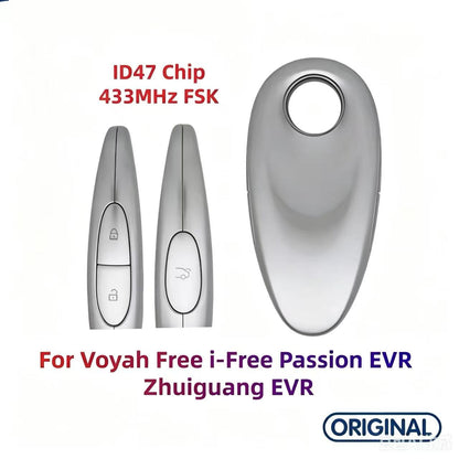 Original Smart Remote Key ID4A ID47 Chip 433MHz for Voyah Free i-Free Passion EVR Zhuiguang EVR