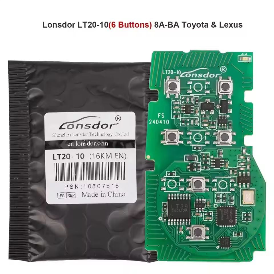 Lonsdor LT20 Smart Key LT20-01 LT20-02 LT20-03 LT20-04/05/06/07 LT20-08 LT20-10 8A+4D Support KW100 K518ISE K518PRO KH100+