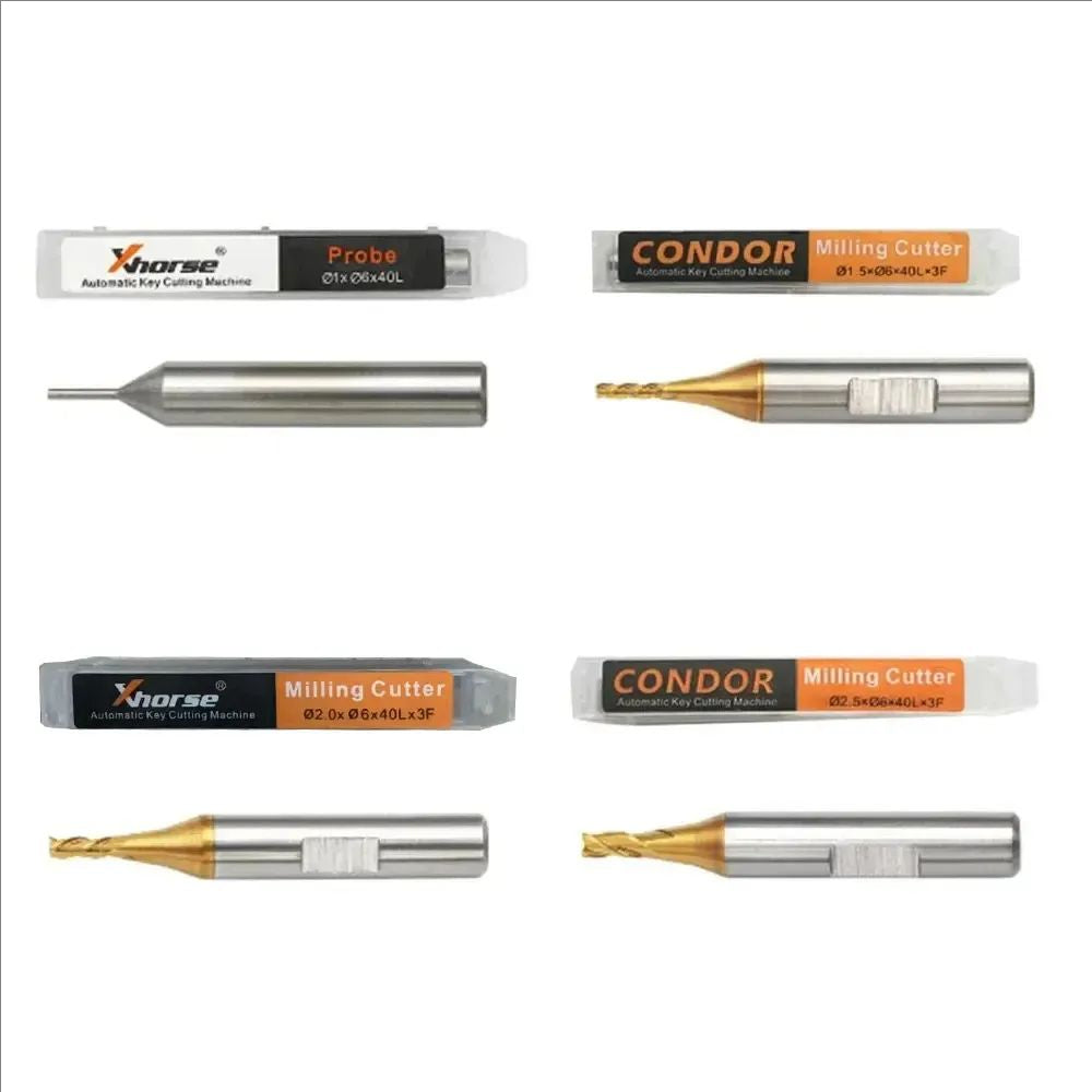 1.0mm 1.5mm 2.0mm 2.5mm Milling Cutter Probe for Xhorse CONDOR XC MINI Plus Dolphin XP-005 Dolphin XP-007 Key Cutting Machine