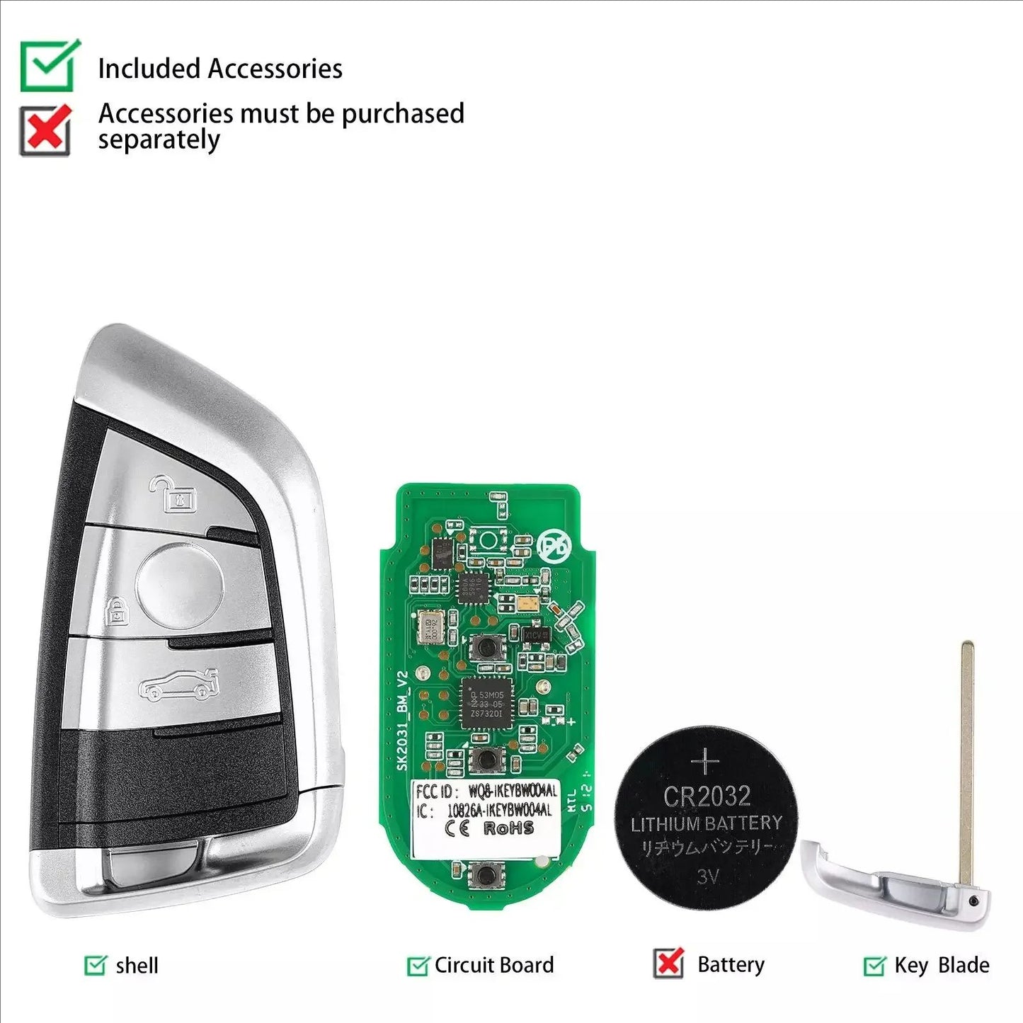 Autel Universal Smart Key BW003AL for BMW Razor Style 3 Buttons IKEYBW003AL For Autel Smart Key For KM100 IM508 IM608