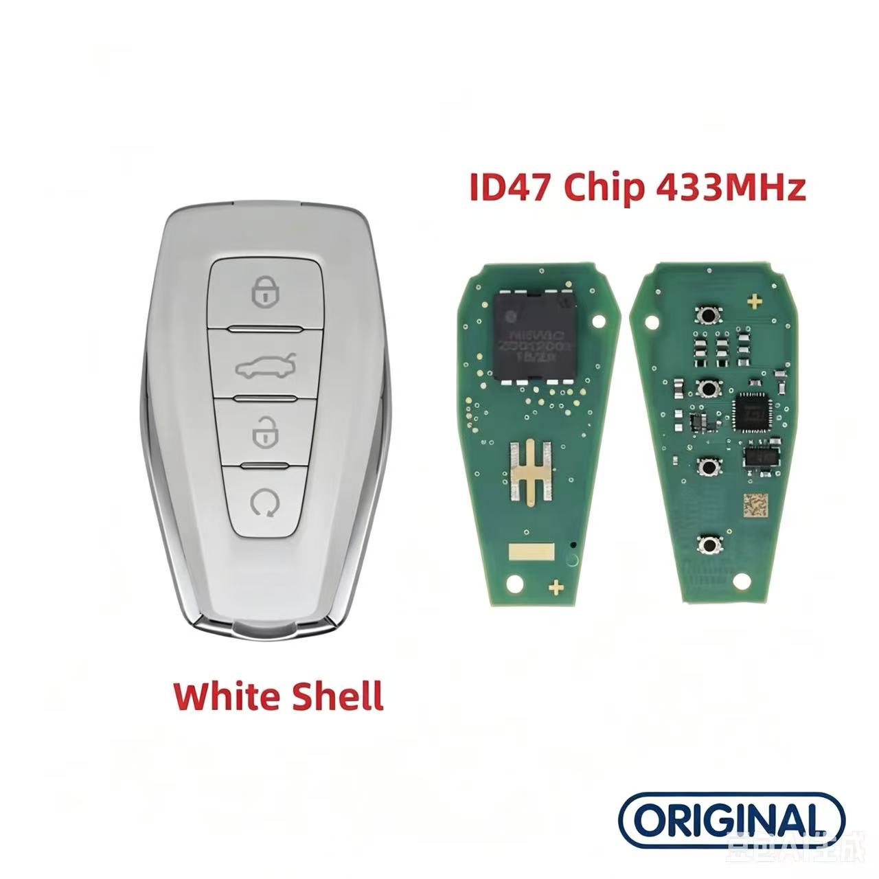 Original Smart Key ID4A ID47 Chip 433MHz for Geely Emgrand Preface Binray Coolray Okavango Vision GX3 GX6