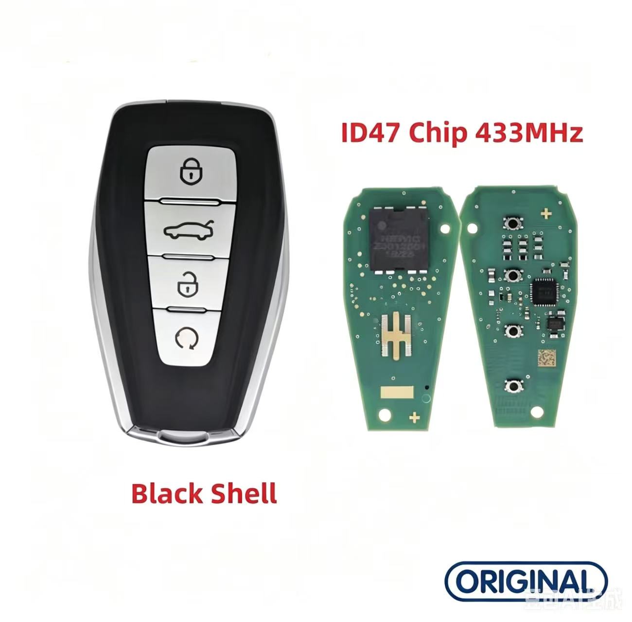 Original Smart Key ID4A ID47 Chip 433MHz for Geely Emgrand Preface Binray Coolray Okavango Vision GX3 GX6