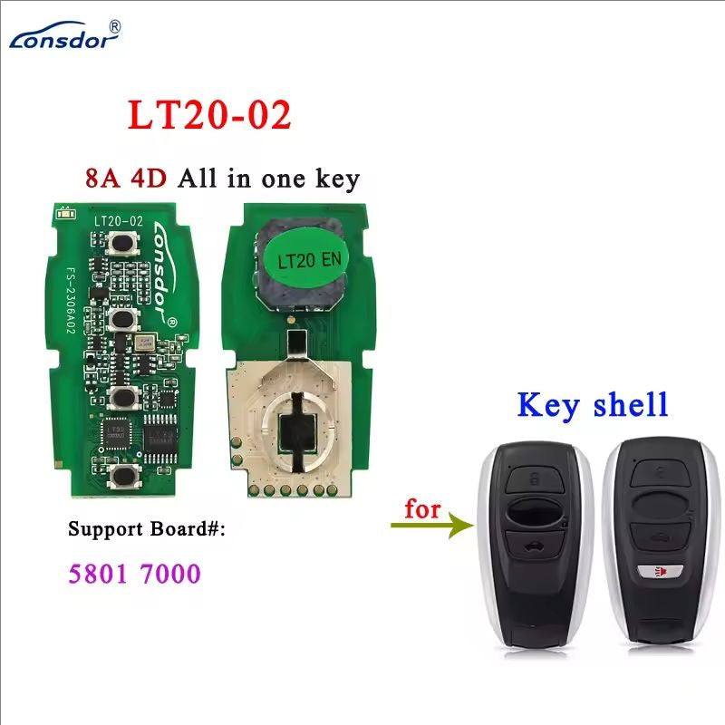 Lonsdor LT20 Smart Key LT20-01 LT20-02 LT20-03 LT20-04/05/06/07 LT20-08 LT20-10 8A+4D Support KW100 K518ISE K518PRO KH100+