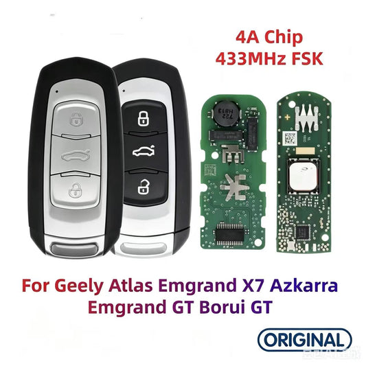 Original Smart Remote Key ID4A Chip 433MHz for Geely Atlas Emgrand X7 Geely Azkarra Emgrand GT Borui GT