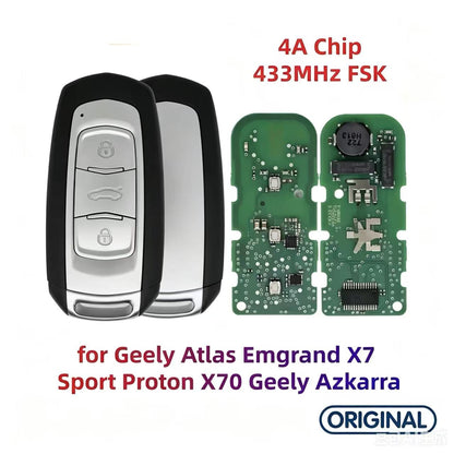 Original Smart Remote Key ID4A Chip 433MHz for Geely Atlas Emgrand X7 Geely Azkarra Emgrand GT Borui GT