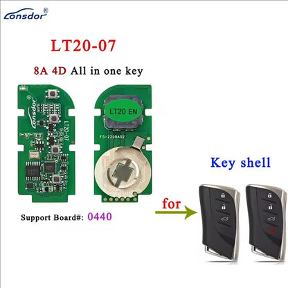 Lonsdor LT20 Smart Key LT20-01 LT20-02 LT20-03 LT20-04/05/06/07 LT20-08 LT20-10 8A+4D Support KW100 K518ISE K518PRO KH100+
