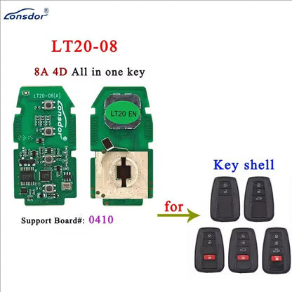 Lonsdor LT20 Smart Key LT20-01 LT20-02 LT20-03 LT20-04/05/06/07 LT20-08 LT20-10 8A+4D Support KW100 K518ISE K518PRO KH100+
