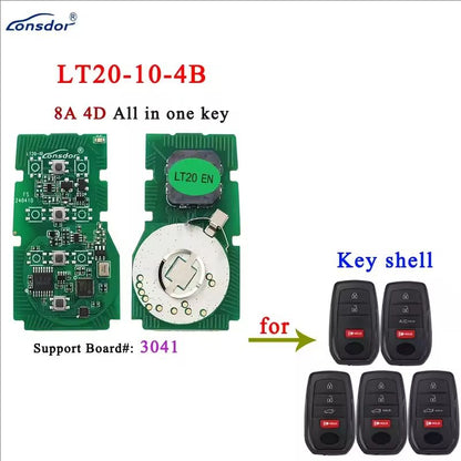 Lonsdor LT20 Smart Key LT20-01 LT20-02 LT20-03 LT20-04/05/06/07 LT20-08 LT20-10 8A+4D Support KW100 K518ISE K518PRO KH100+