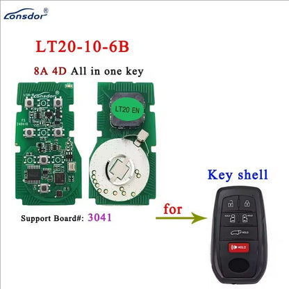 Lonsdor LT20 Smart Key LT20-01 LT20-02 LT20-03 LT20-04/05/06/07 LT20-08 LT20-10 8A+4D Support KW100 K518ISE K518PRO KH100+