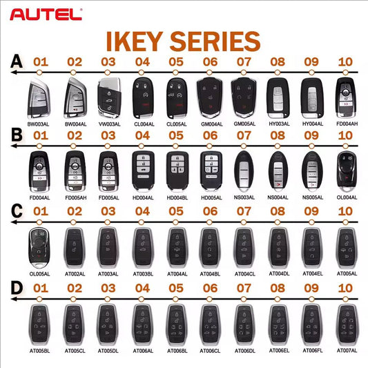 AUTEL IKEYBW003/4AL HD004/05BL NS004/05AL HY003/04AL AT003BL/04CL Universal Remote Smart Key for MaxiIM KM100 IM508 Programmer