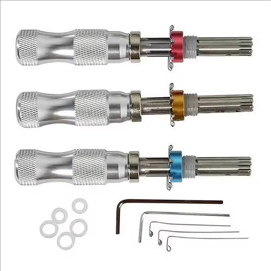 High quality 3 Pcs 7 Pin Advanced Tubular Lock Tool Set For Padlock Tool Cross Pic-ik Tubular Pick Stainless Steel Tubular