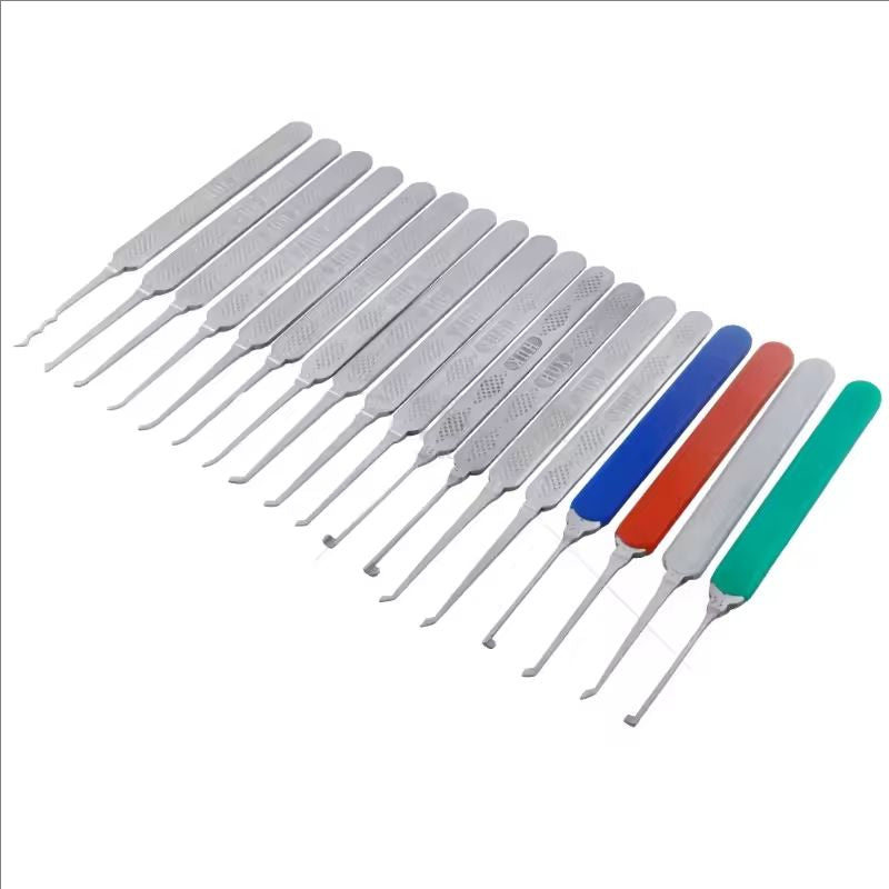 HUK High Quality 18 pieces lock pick hook set Civil lock all-steel tool For hook pick tools portable locksmith tools