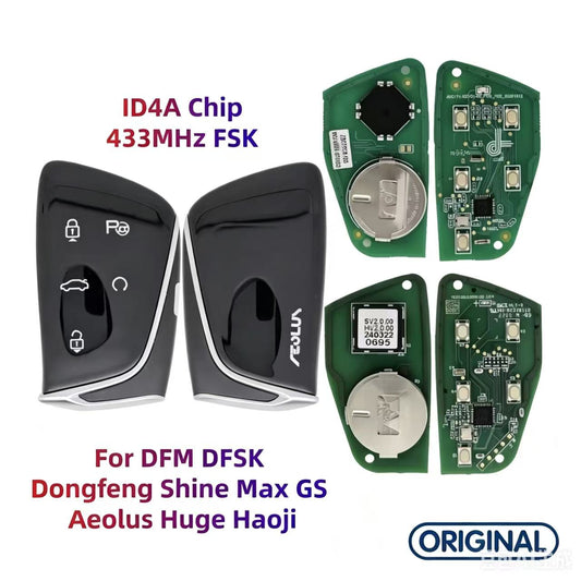 Original Smart Remote Key ID4A Chip 433MHz for DFM DFSK Dongfeng Shine Max GS Aeolus Huge Haoji