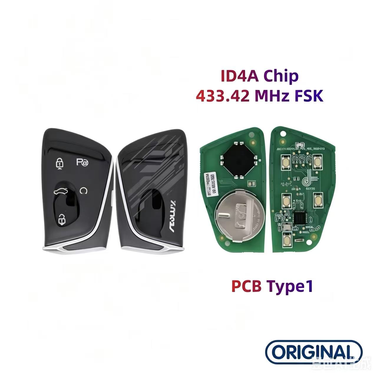 Original Smart Remote Key ID4A Chip 433MHz for DFM DFSK Dongfeng Shine Max GS Aeolus Huge Haoji