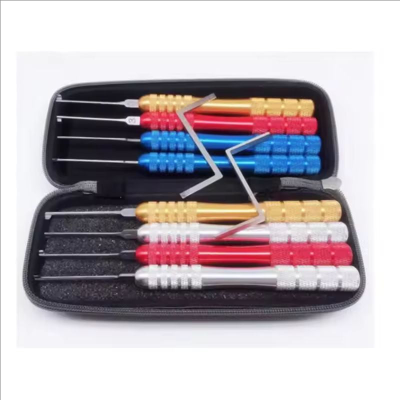 Locksmith Kit HUK 8+2pcs Colored Dimple Kaba Pin Tumber Lock Picks for Pin Tumbler Metal Craftsman Lockpick Kit Set