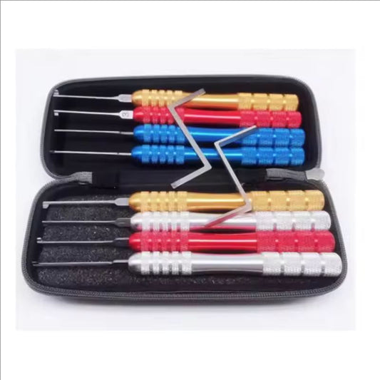 Locksmith Kit HUK 8+2pcs Colored Dimple Kaba Pin Tumber Lock Picks for Pin Tumbler Metal Craftsman Lockpick Kit Set