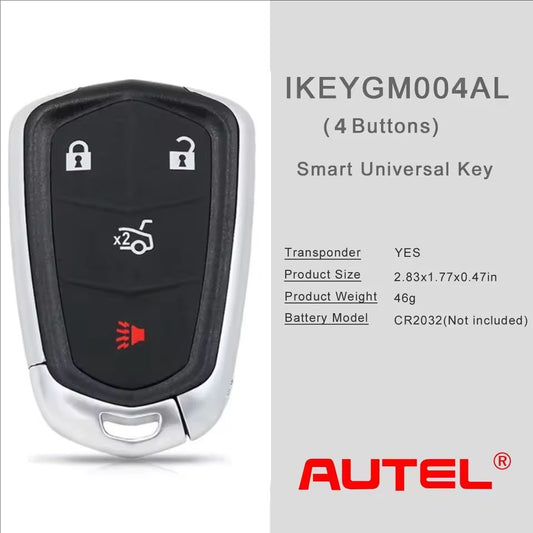 Autel Ikey IKEYGM004AL GM004AL Universal Smart Remote Key 4 Buttons For GM For Autel Smart Key For KM100 IM508 IM608