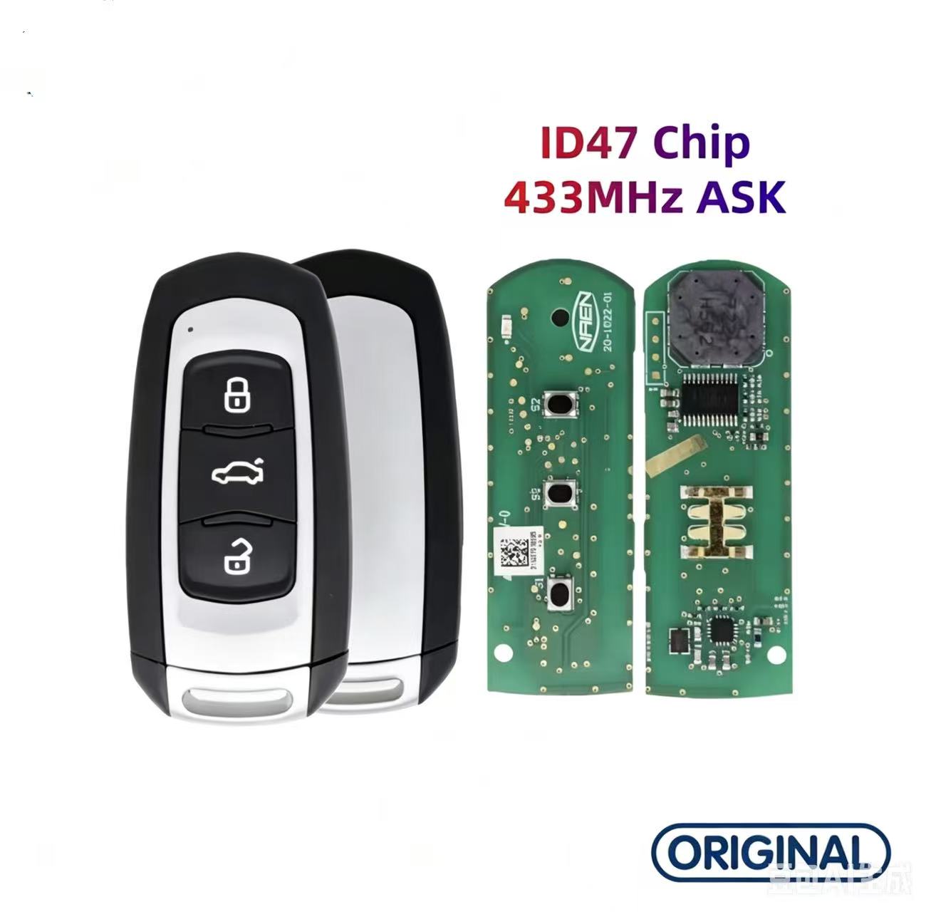 Original Smart Remote Key ID47 Chip 433MHz for Geely GX3 Geely Vision X6 Livan X6 Pro