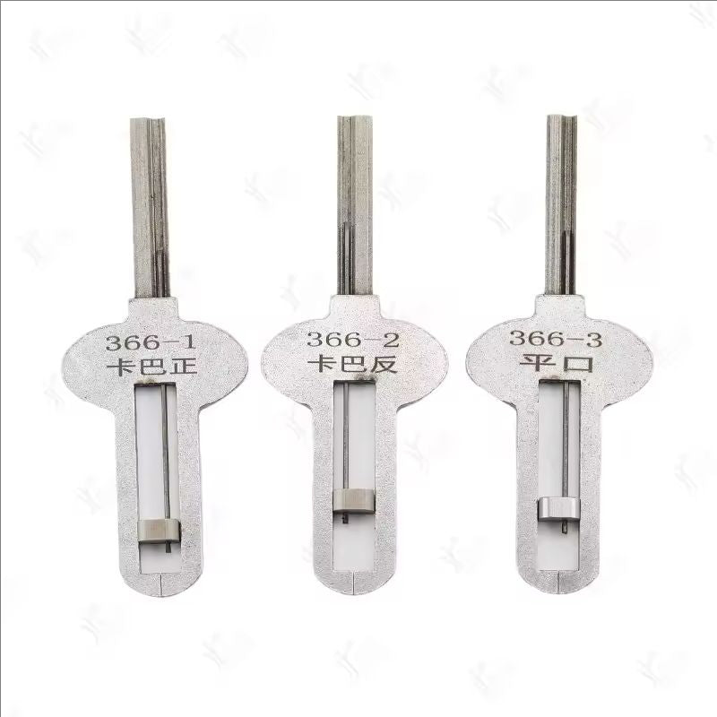 Locksmith JF Kaba 3-piece set with edge, slot, and reverse slot tinfoil consumables