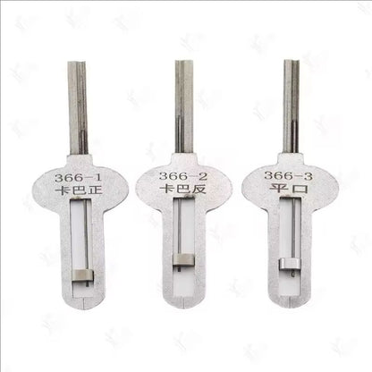 Locksmith JF Kaba 3-piece set with edge, slot, and reverse slot tinfoil consumables