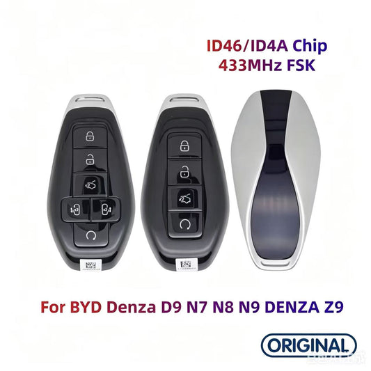 Original OEM Smart Remote Key Keyless Go ID46 ID4A Chip 433MHz for BYD Denza D9 DM-i EV N7 N8 N9 DENZA Z9