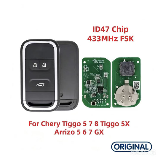Original Smart Remote Key ID46 ID47 ID4A Chip 433MHz for Chery Tiggo 5 7 8 Tiggo 5X Arrizo 5 6 7 GX