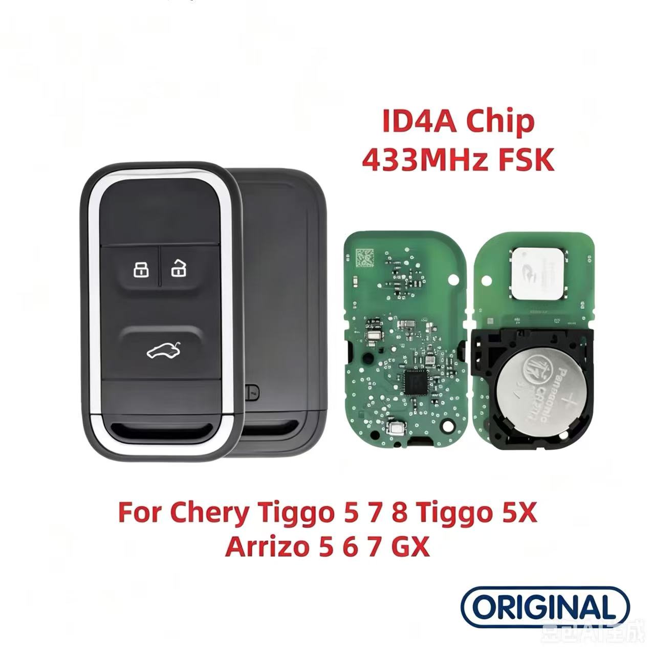 Original Smart Remote Key ID46 ID47 ID4A Chip 433MHz for Chery Tiggo 5 7 8 Tiggo 5X Arrizo 5 6 7 GX