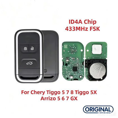 Original Smart Remote Key ID46 ID47 ID4A Chip 433MHz for Chery Tiggo 5 7 8 Tiggo 5X Arrizo 5 6 7 GX