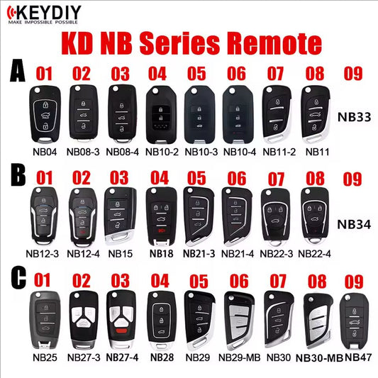 KEYDIY KD NB Remote Car Key NB04/08/10/11/12/15/18/21/22/25/27 NB28 NB29 NB30/33/34/47-3 for MINI Generator/KD-X2 KD-MAX Machine