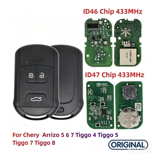 Original Smart Remote Key ID46 ID47 Chip 433MHz for Chery Arrizo 5 6 7 Tiggo 4 5 7 8 Tiggo4 Tiggo5